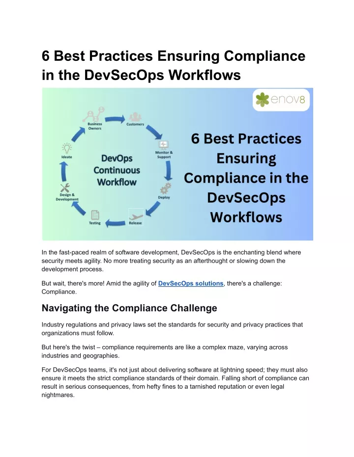 6 best practices ensuring compliance