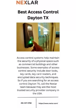 Best Access Control Dayton TX - Nexlar Security