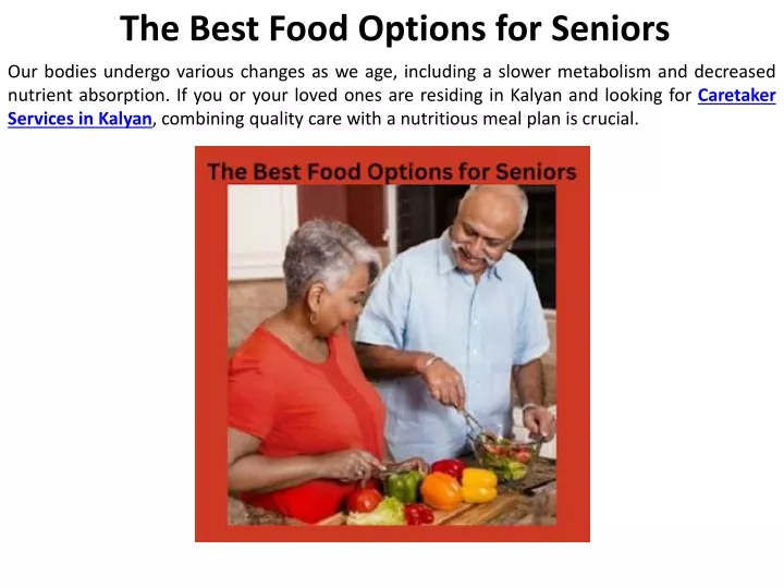 the best food options for seniors