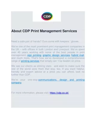 about cdp print management services