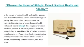 _Discover the Secret of Shilajit_ Unlock Radiant Health and Vitality!_