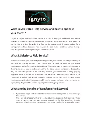 what is salesforce field service