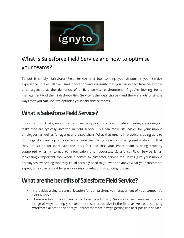 what is salesforce field service