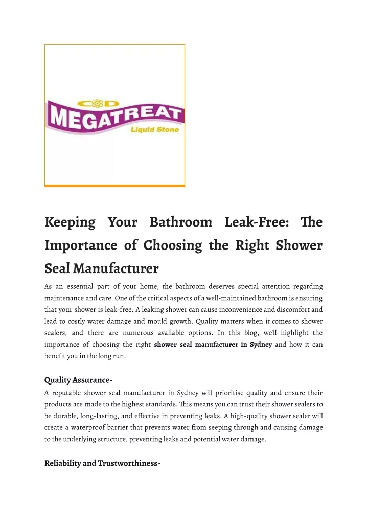 keeping your bathroom leak free e importance