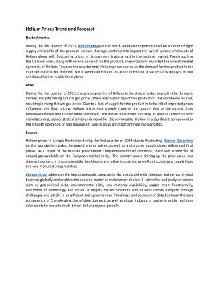helium prices trend and forecast