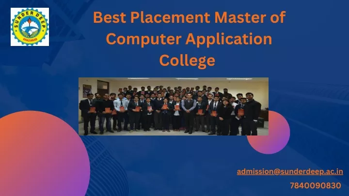 best placement master of computer application