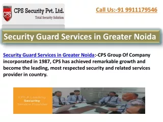 Security Guard Services in Greater Noida