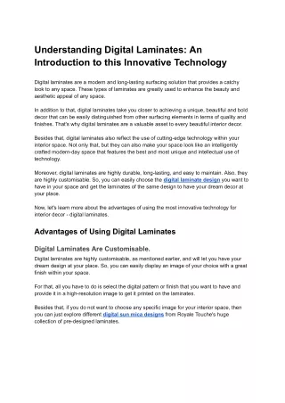 understanding digital laminates an introduction