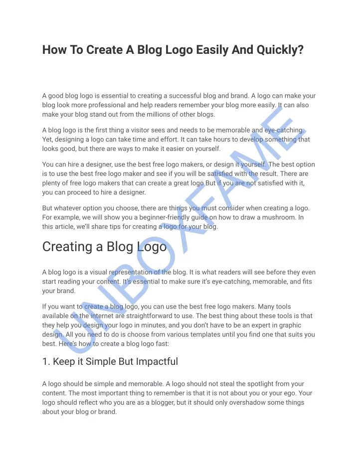 how to create a blog logo easily and quickly