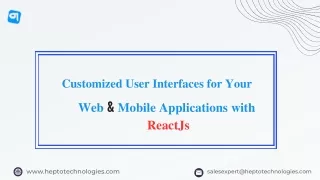 Customized User Interfaces for Your Web and Mobile Applications with ReactJs