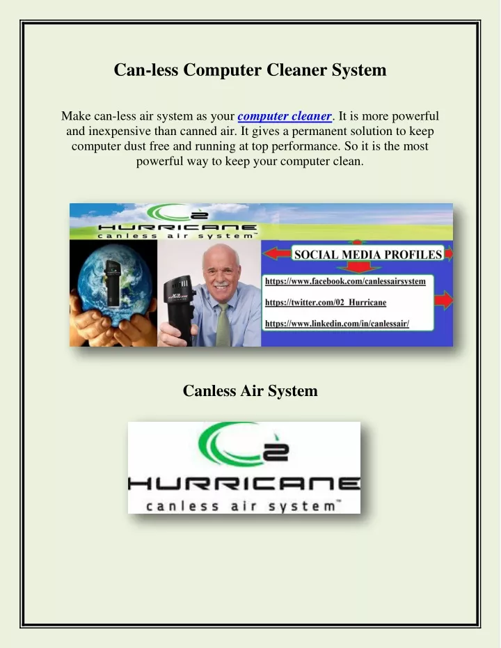 can less computer cleaner system