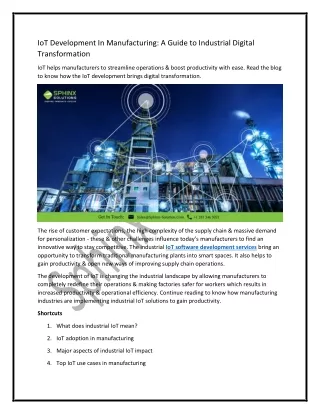 iot development in manufacturing a guide