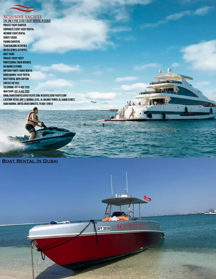 the only five star yacht rental in dubai private