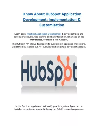 HubSpot Application Development: Implementation & Customization