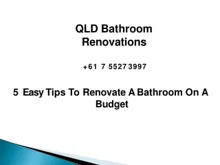 5 Easy Tips To Renovate A Bathroom On A Budget