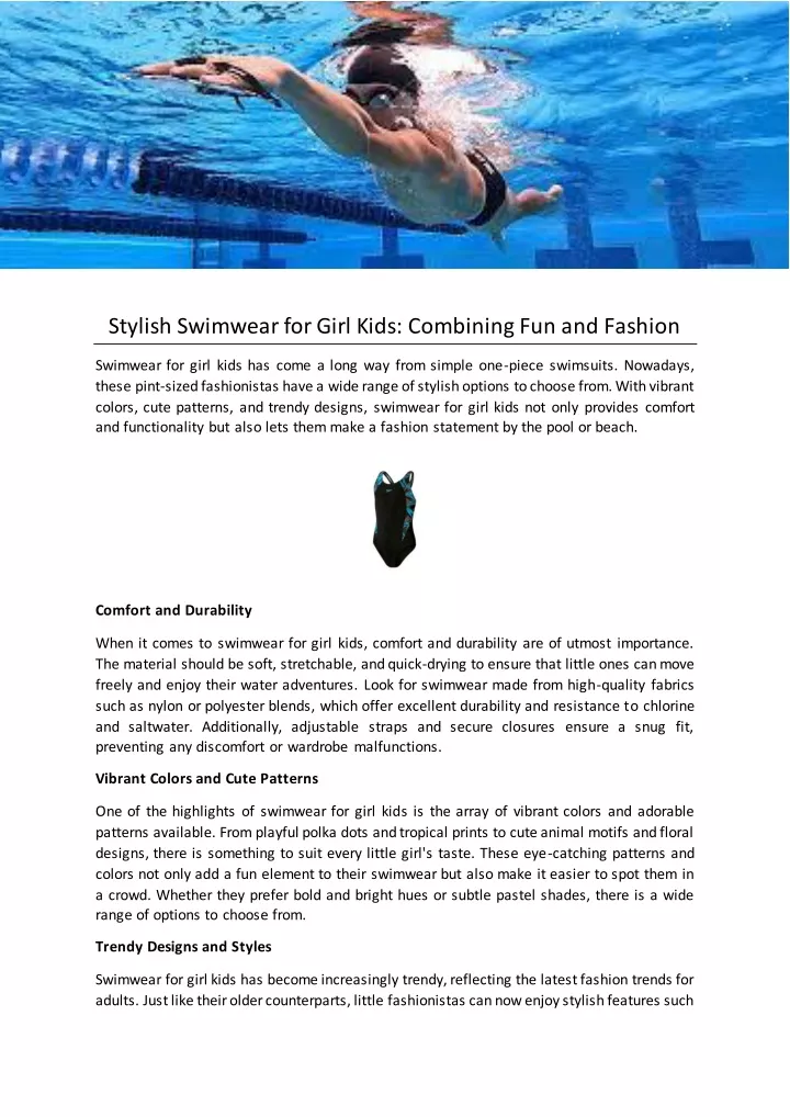 stylish swimwear for girl kids combining