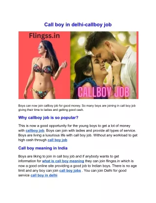 call boy in delhi callboy job