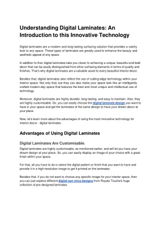 understanding digital laminates an introduction
