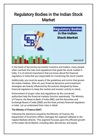 Regulatory Bodies in the Indian Stock Market