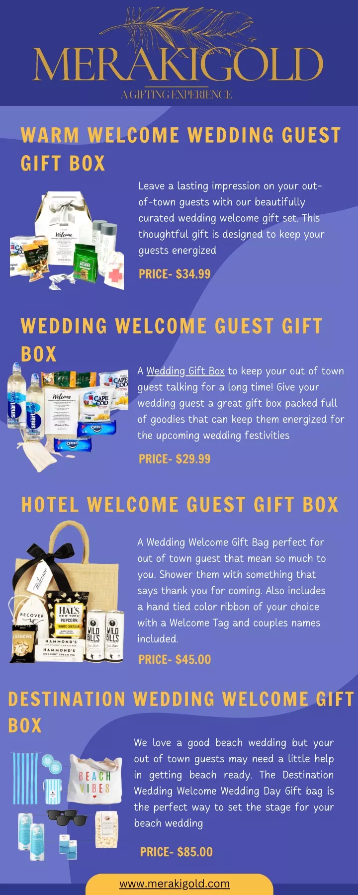 warm welcome wedding guest gift box leave