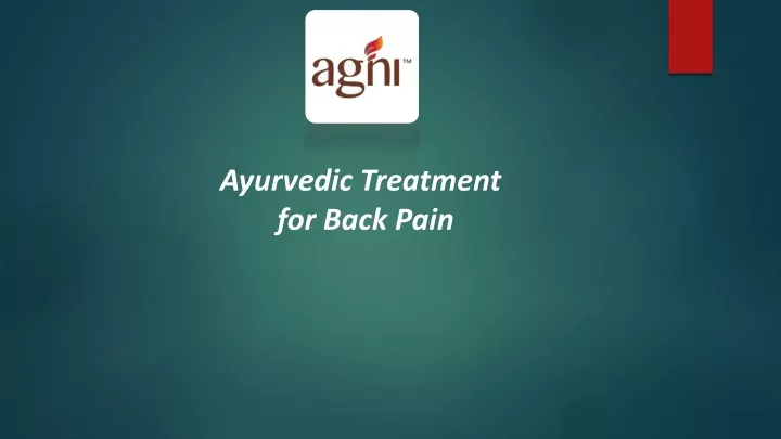 ayurvedic treatment for back pain