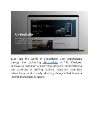 UX Portfolio - YUJ designs