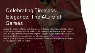 Celebrating Timeless Elegance: The Allure of Sarees