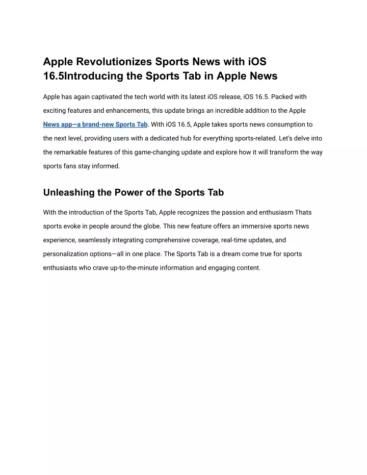 apple revolutionizes sports news with