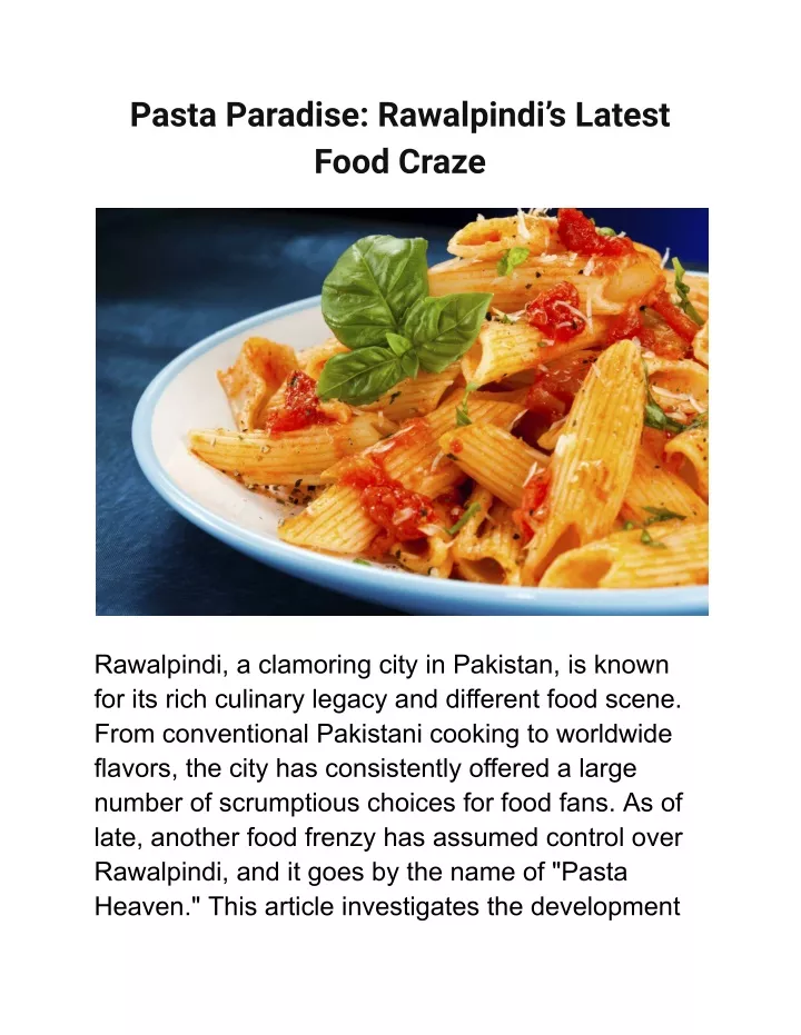 pasta paradise rawalpindi s latest food craze