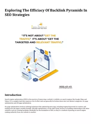 exploring the efficiacy of backlink pyramids