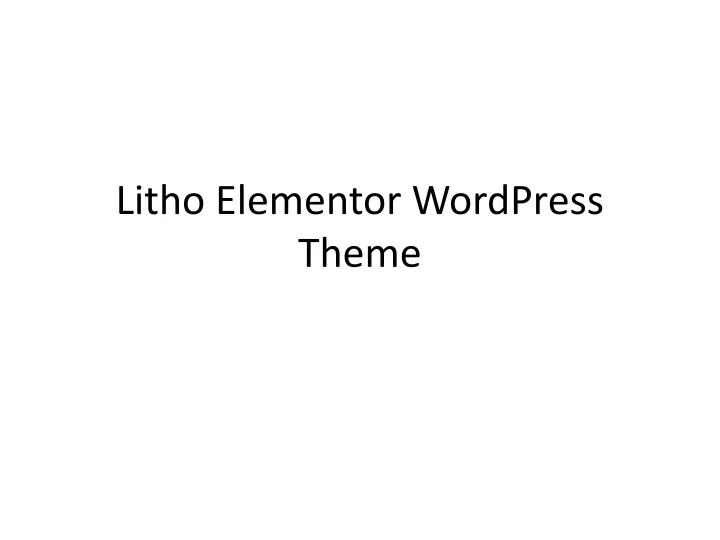litho elementor wordpress theme