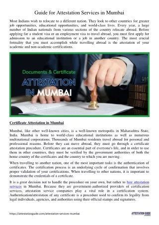 Mumbai Certificate Attestation Department