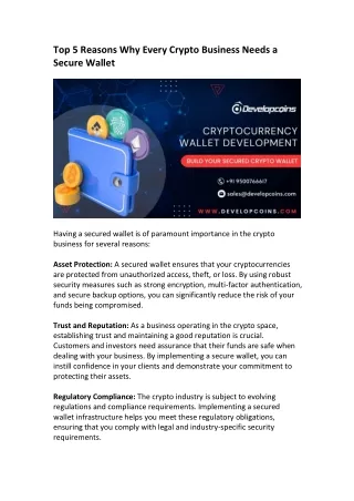 top 5 reasons why every crypto business needs