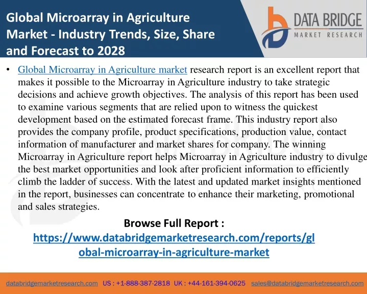 global microarray in agriculture market industry