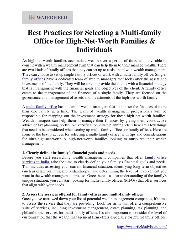 best practices for selecting a multi family