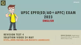UPSC EPFO English Revision Test 4 abhipedia