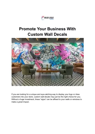 Promote Your Business With Custom Wall Decals