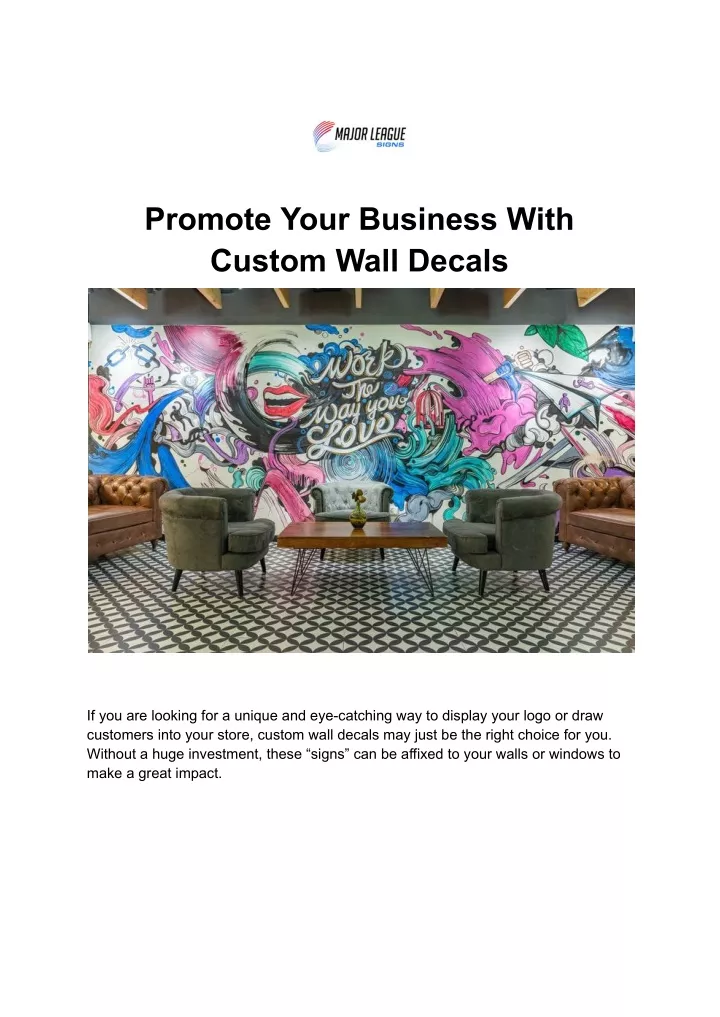 promote your business with custom wall decals