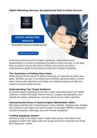 digital marketing services navigating the path