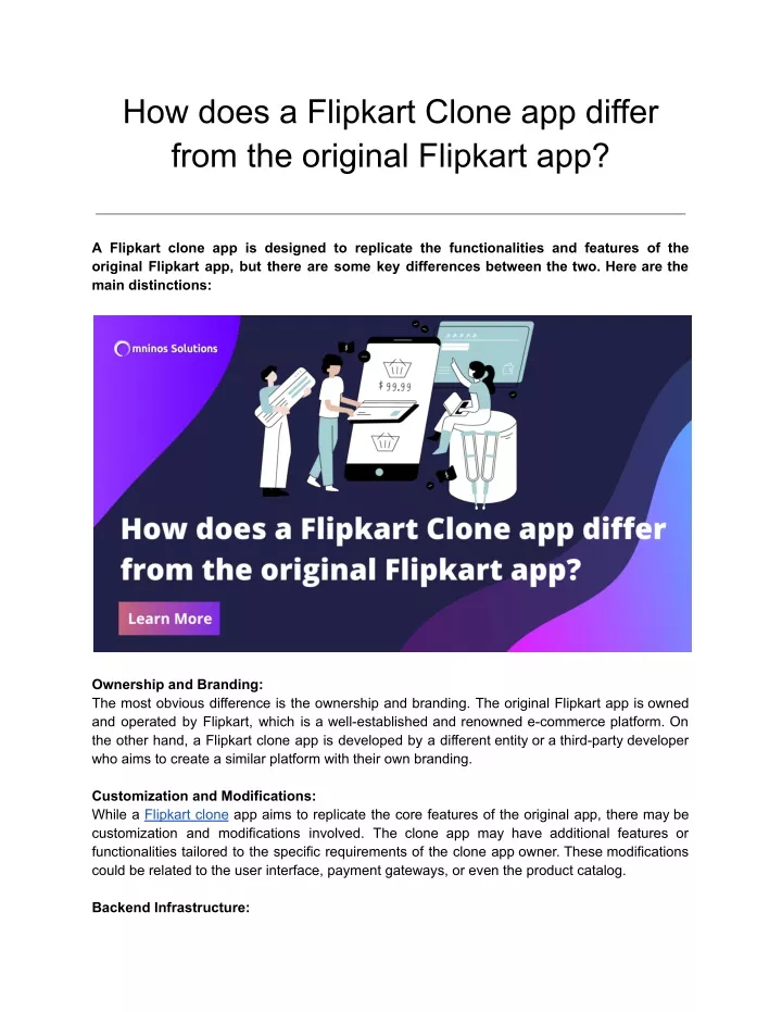 how does a flipkart clone app differ from