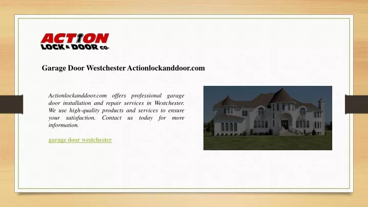 garage door westchester actionlockanddoor com