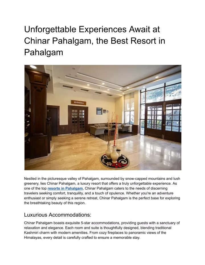 unforgettable experiences await at chinar