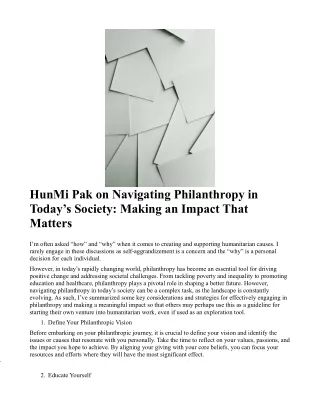HunMi Pak on Navigating Philanthropy in Today’s Society: Making an Impact That M