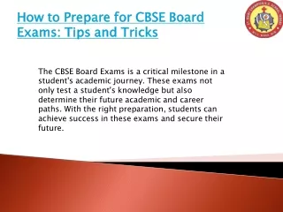 How to Prepare for CBSE Board Exams: Tips and Tricks