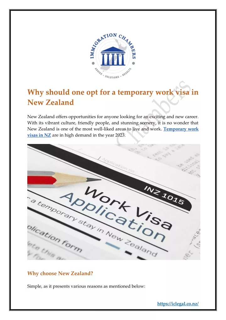 why should one opt for a temporary work visa