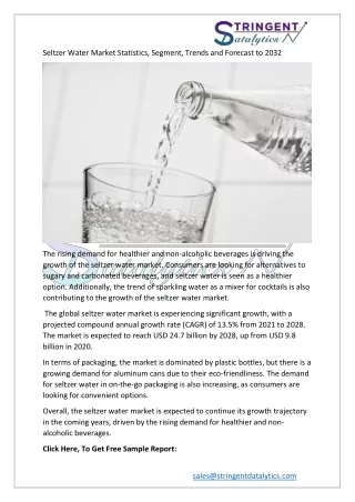 seltzer water market statistics segment trends