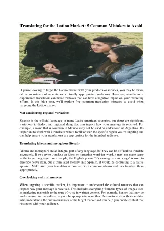 translating for the latino market 5 common