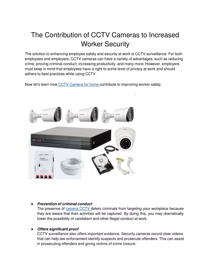 the contribution of cctv cameras to increased