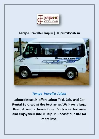 Tempo Traveller Jaipur | Jaipurcitycab.in