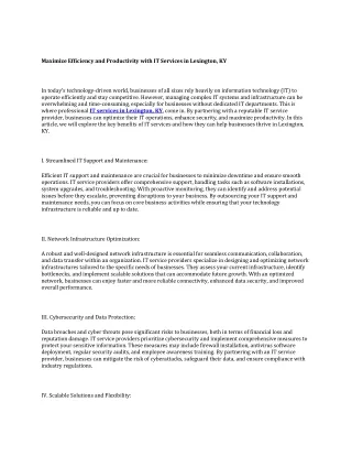 maximize efficiency and productivity with